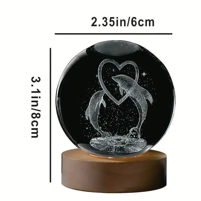 Dolphin Crystal Ball Lamp