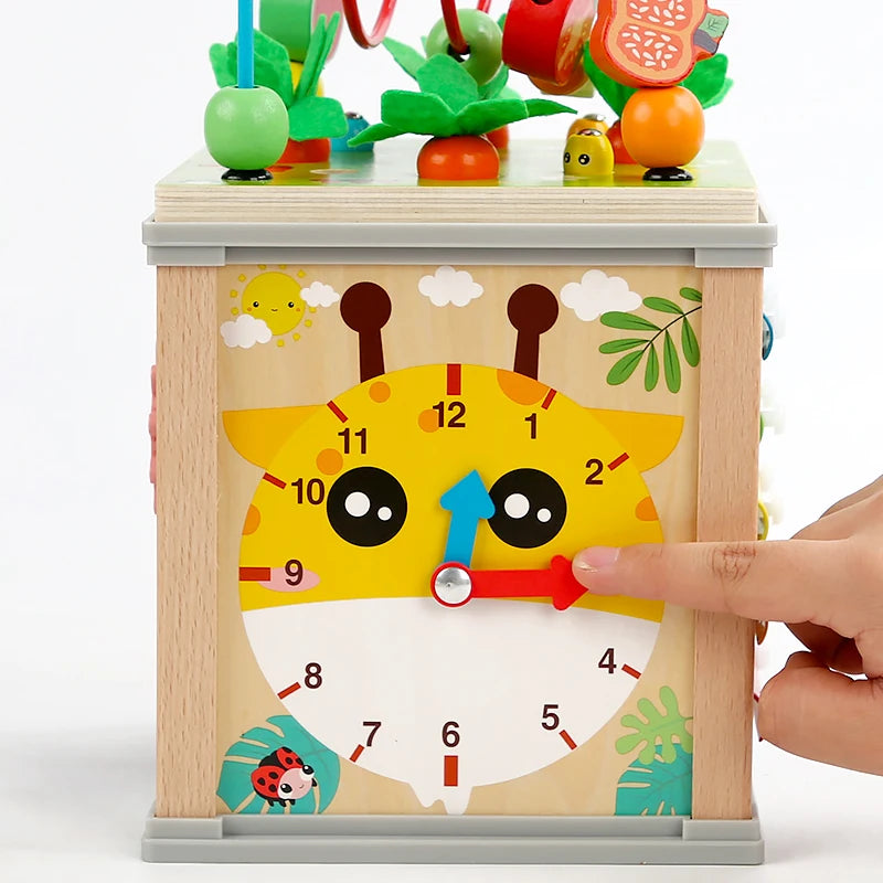 Montessori Wooden Activity Cube