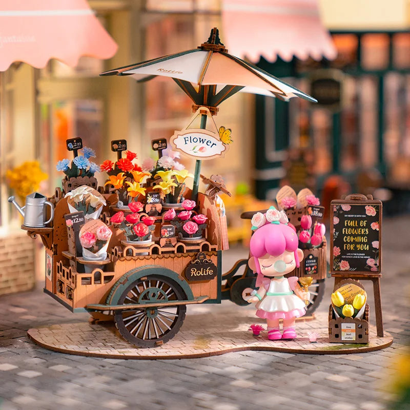 Wooden Flower Cart Puzzle