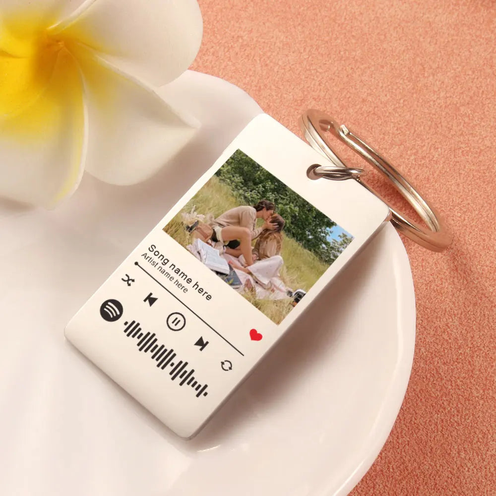 Custom Couple Photo Keychain