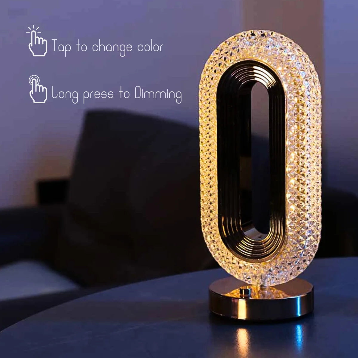 LumiOval™ Crystal Table Lamp