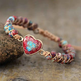 Jasper Heart Handmade Bracelet Set
