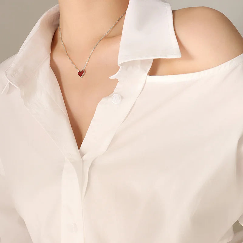 Dainty Red Heart Necklace
