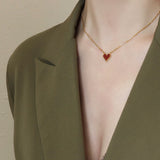 Dainty Red Heart Necklace