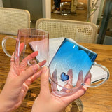 3D Heart Design Glass Cup