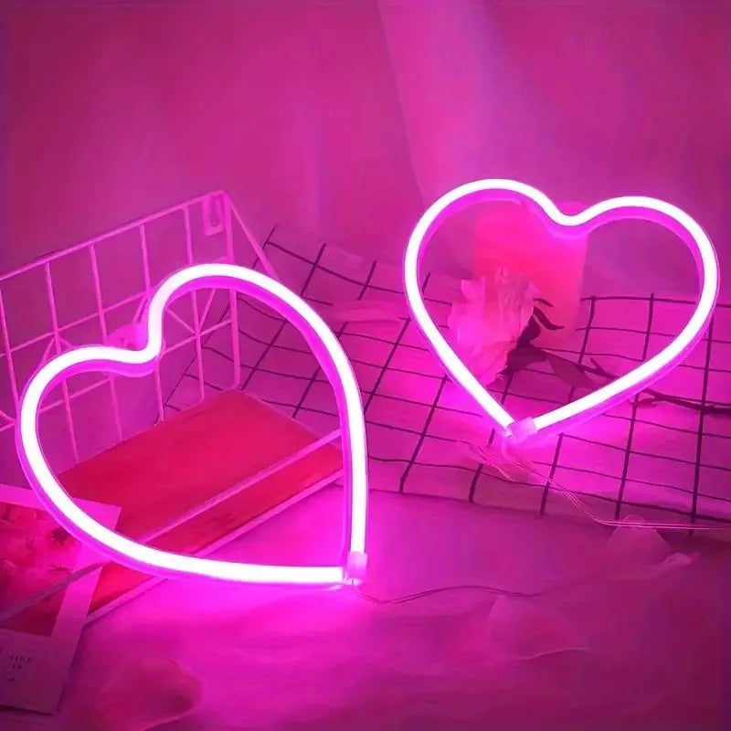 Pink Heart Neon Light