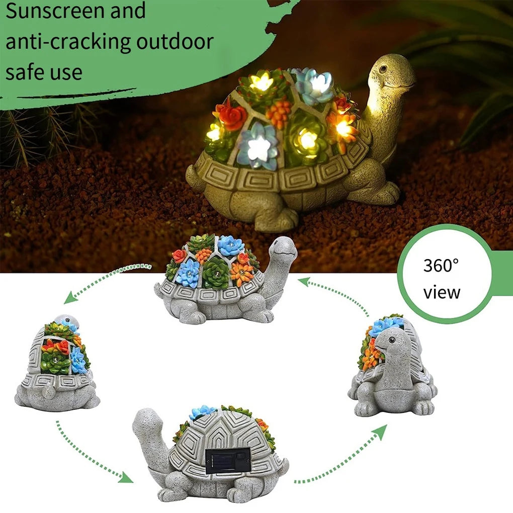Solar Turtle Garden Statue