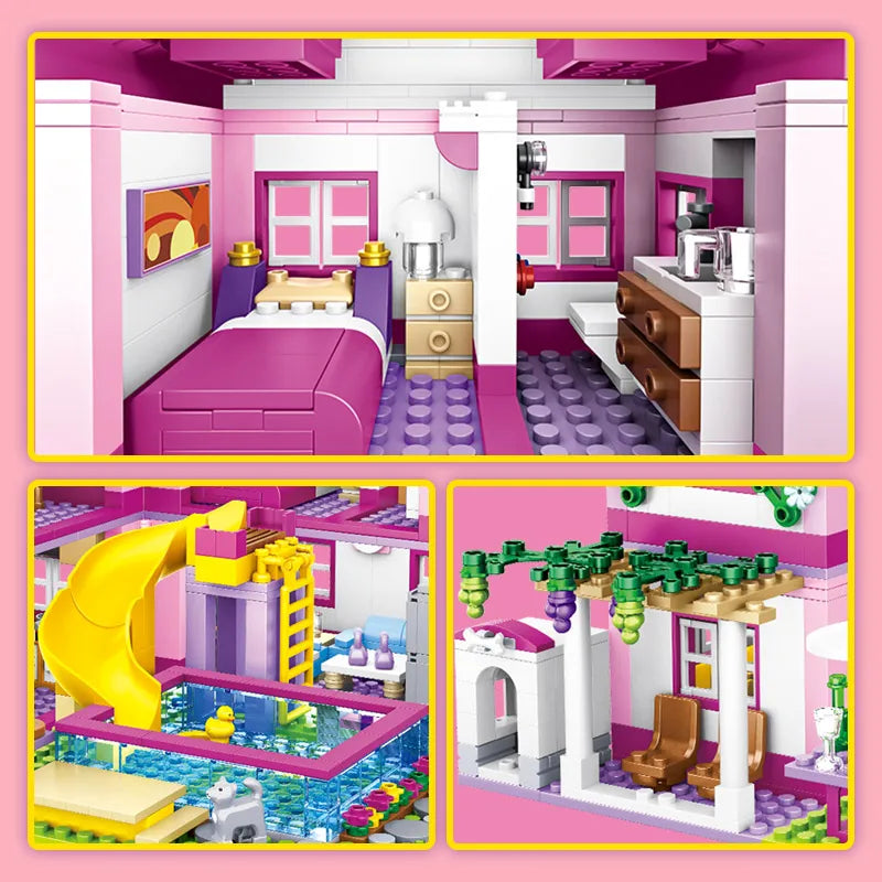 Pink Summer Villa Building Set