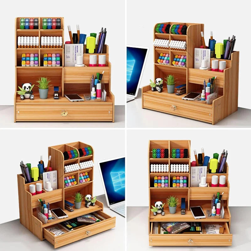 Wooden Desk Organizer Set