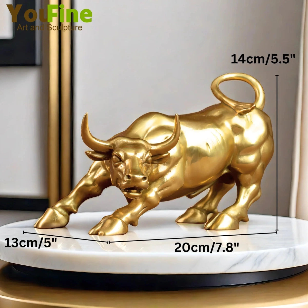 Brass Wall Street Bull