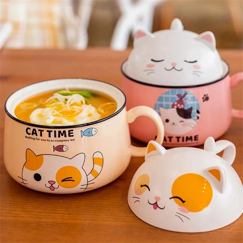 Cute Cat Ramen Bowl Set