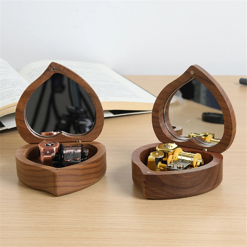 Heart-Shaped Walnut Musical Keepsake