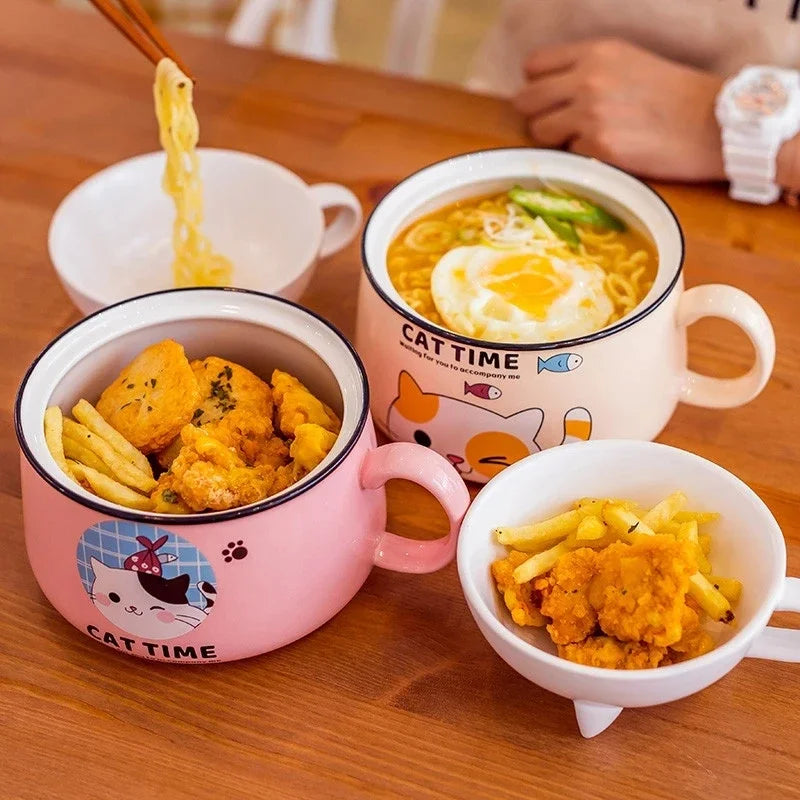 Cute Cat Ramen Bowl Set