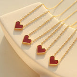 Dainty Red Heart Necklace