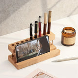 Wooden Desk Pen Stand