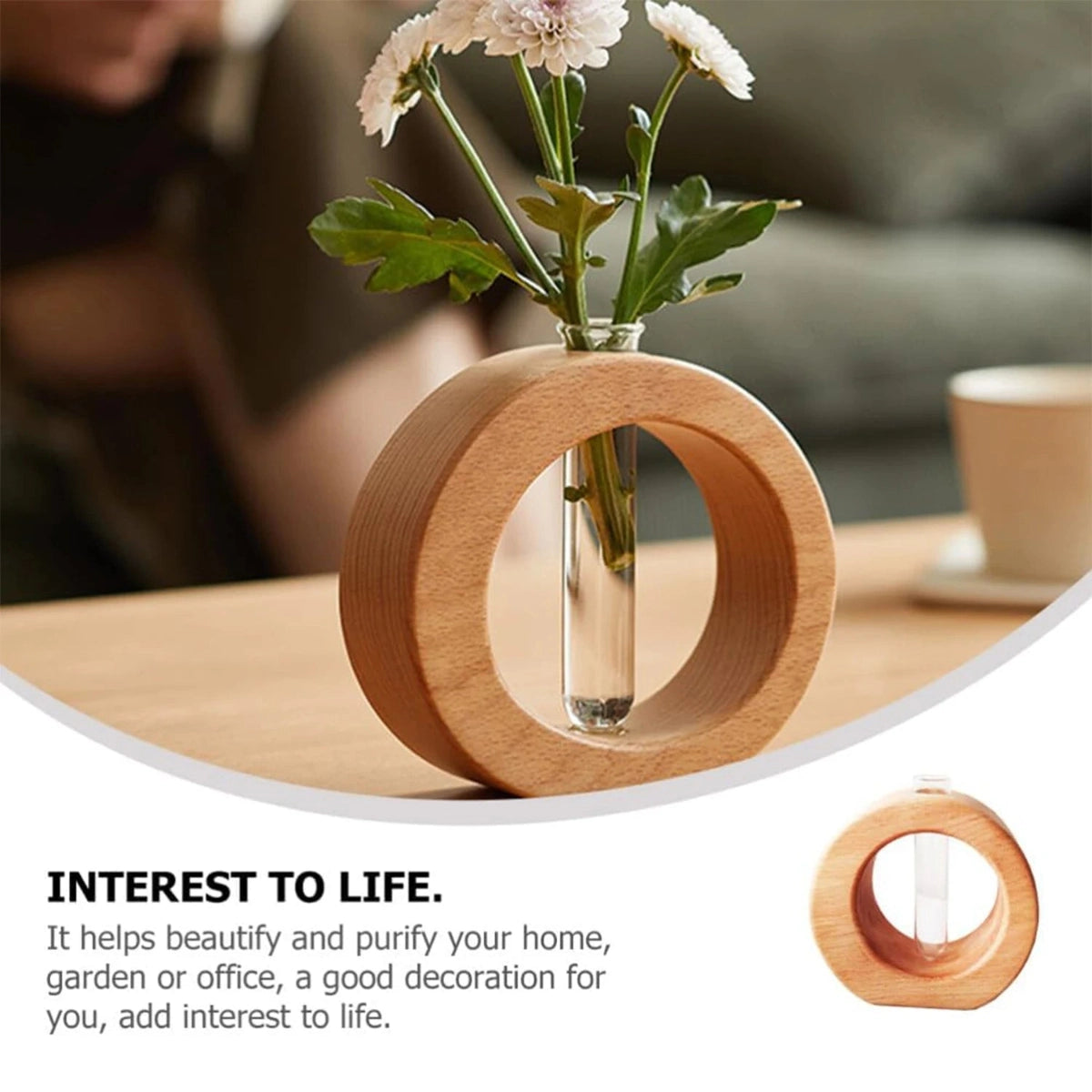 Wooden Frame Glass Vase Collection