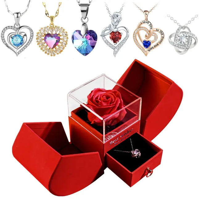 LoveEternal™ Rose & Heart Necklace