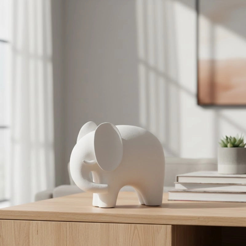 Minimalist Ceramic Elephant Decor