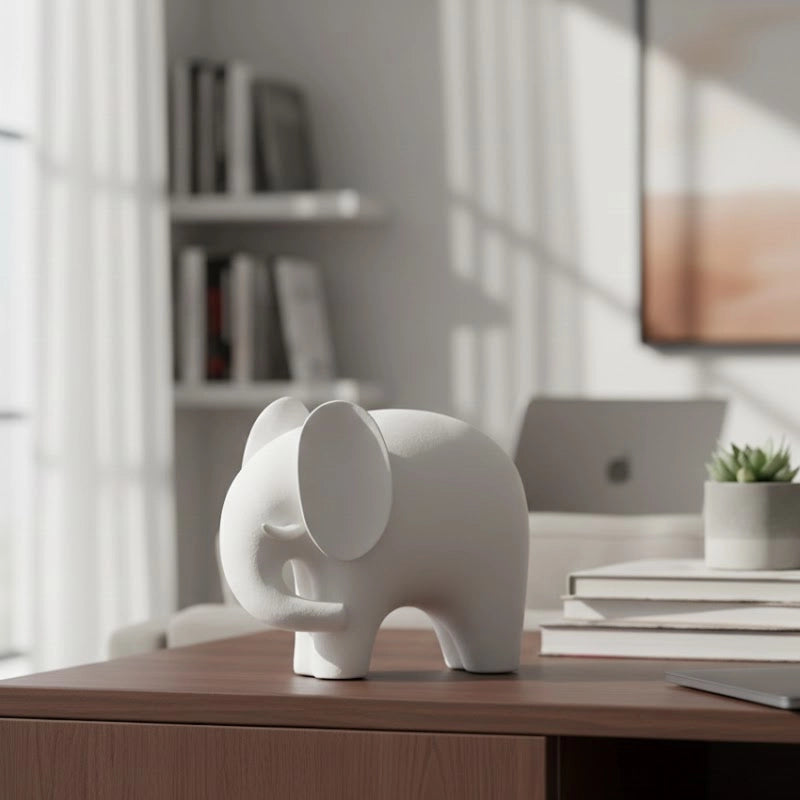 Minimalist Ceramic Elephant Decor