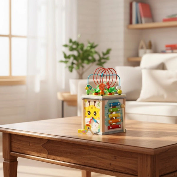 Montessori Wooden Activity Cube