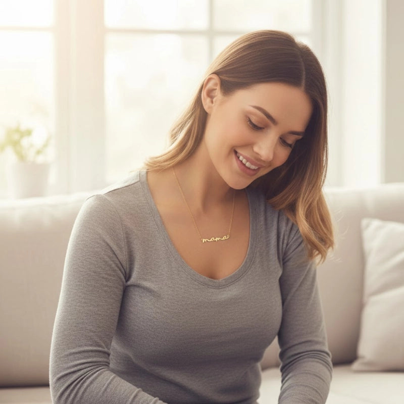 Gold Plated Mama Necklace