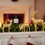 Gold Reindeer Figurine Set