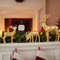 Gold Reindeer Figurine Set
