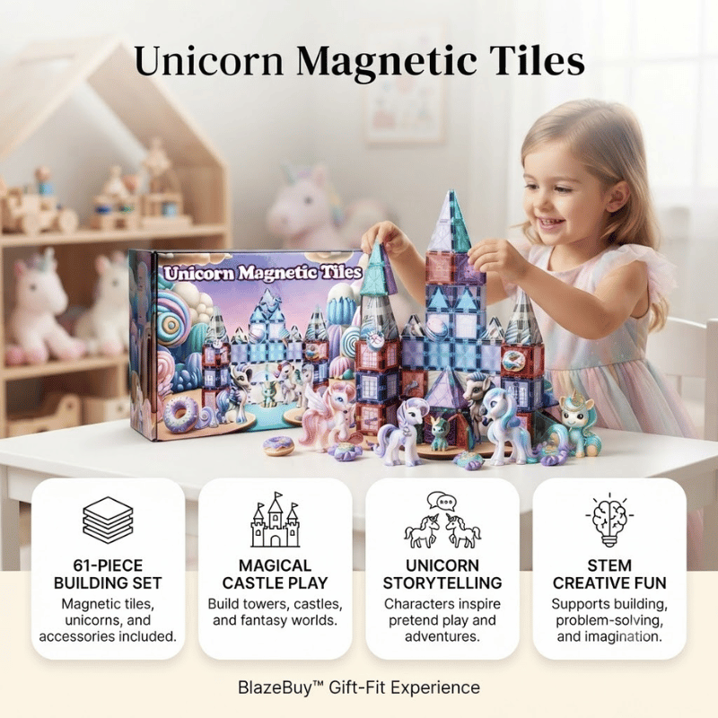 Magnetic Unicorn Castle Building Set