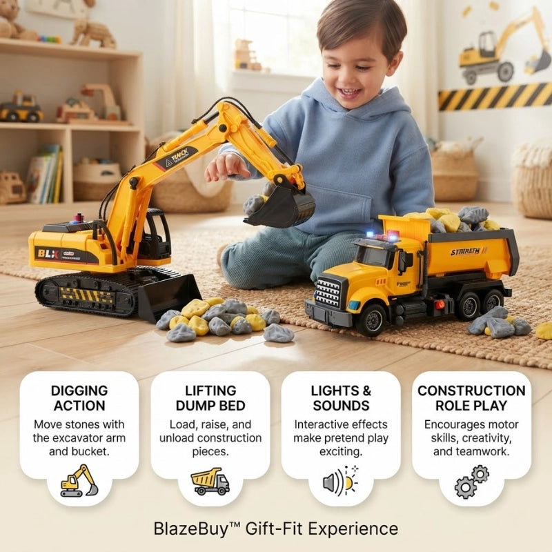 Construction Excavator Dump Truck Set