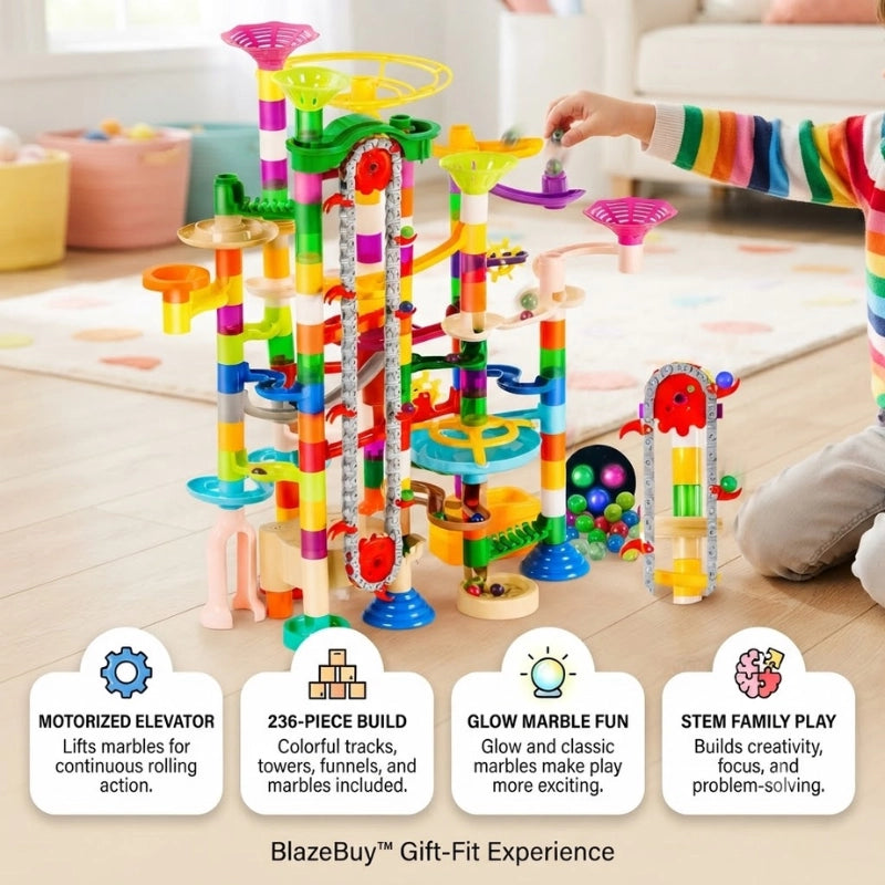 Glowing Elevator Marble Run Set