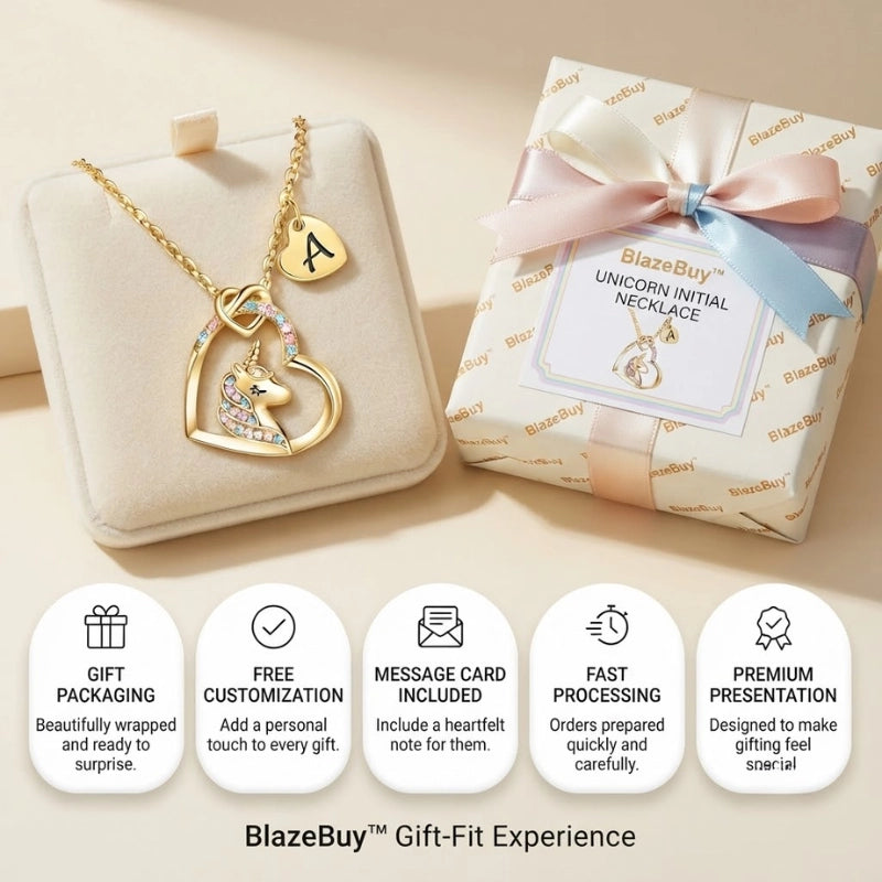 Unicorn Heart Pendant Necklace