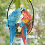 Hanging Parrot Garden Sculpture