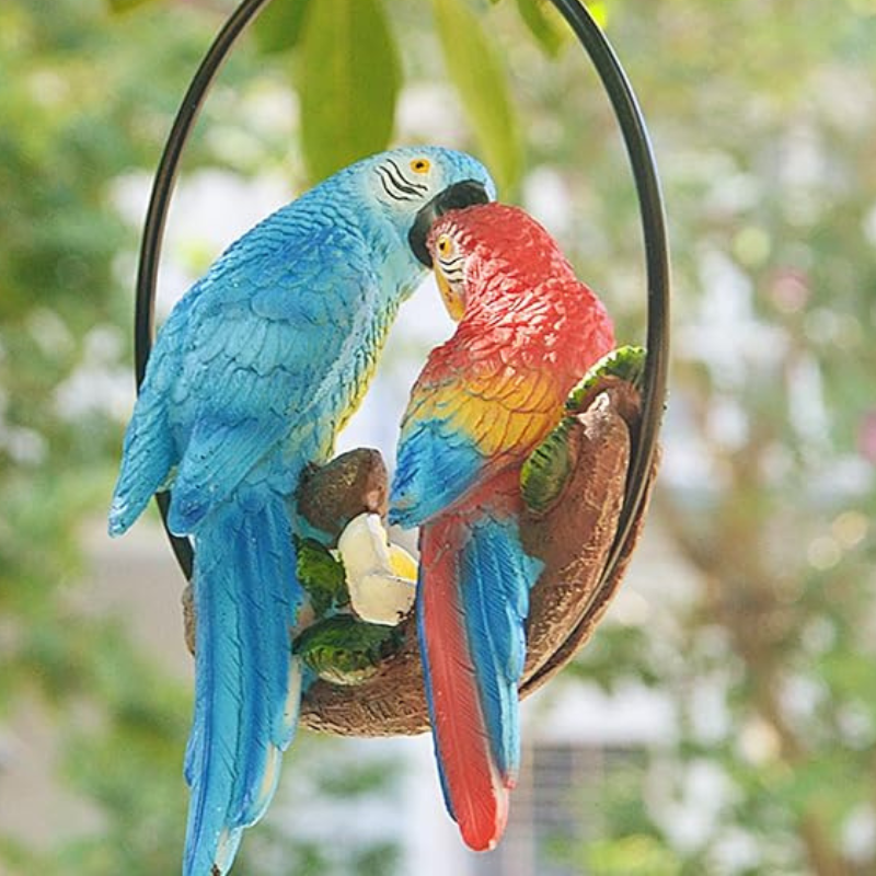 Hanging Parrot Garden Sculpture