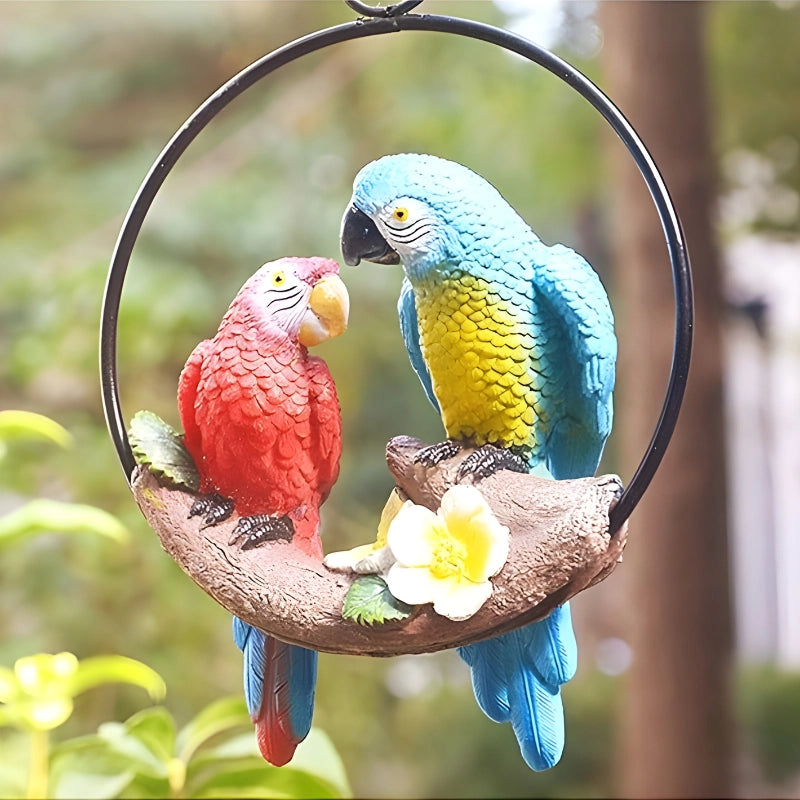 Hanging Parrot Garden Sculpture