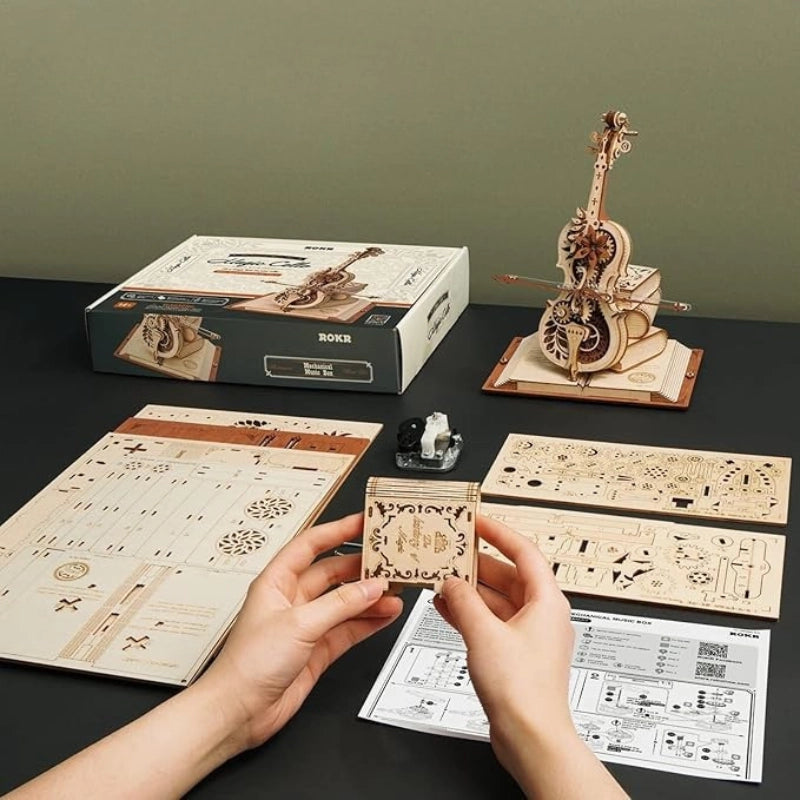 Wooden 3D Music Box Puzzle Set