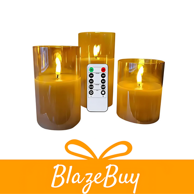 GlowFlame™ Set of 3 LED Candle