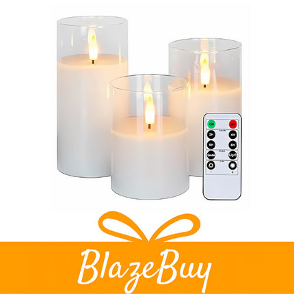 GlowFlame™ Set of 3 LED Candle