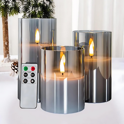 GlowFlame™ Set of 3 LED Candle