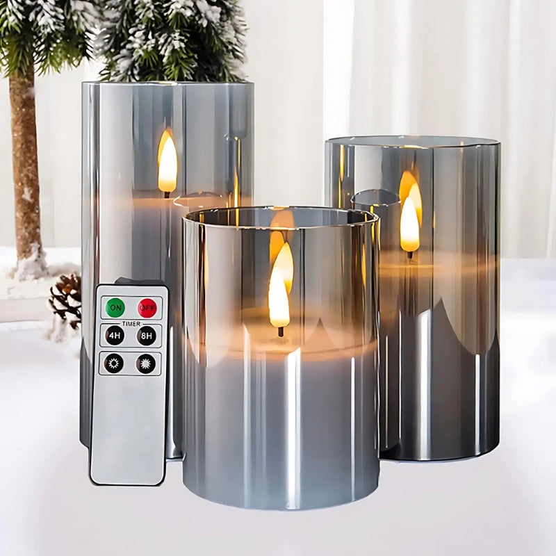 Glass Glow Candle Set