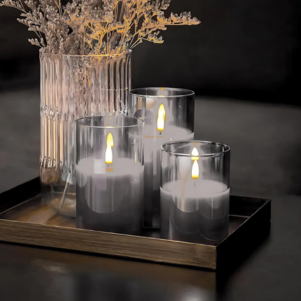 GlowFlame™ Set of 3 LED Candle