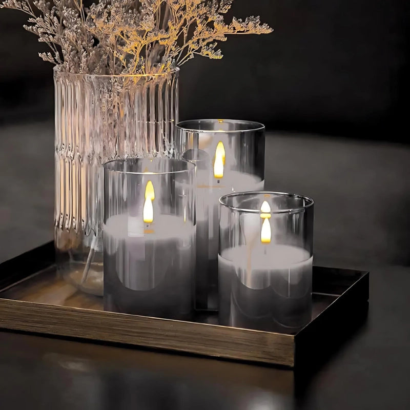 Glass Glow Candle Set