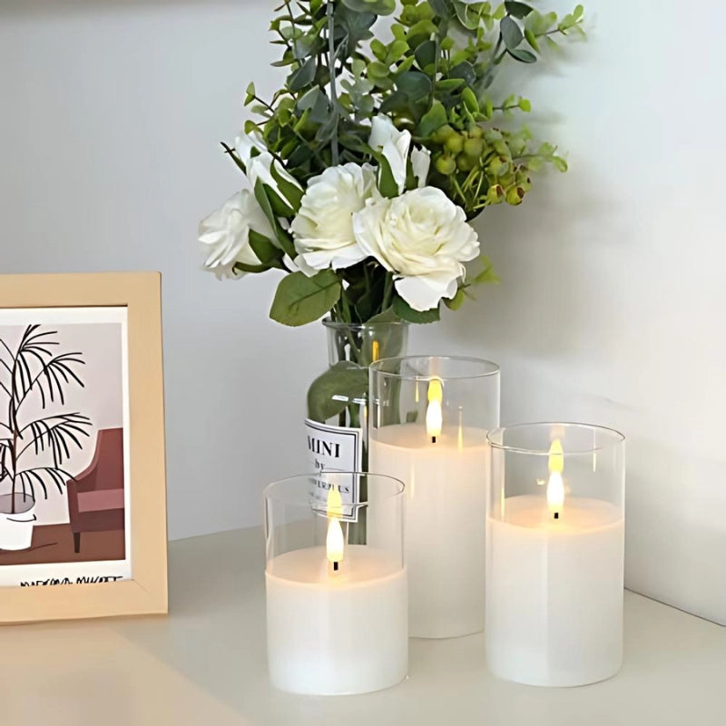 Glass Glow Candle Set