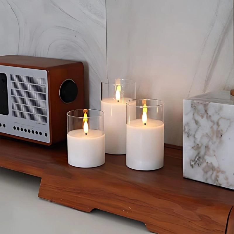 Glass Glow Candle Set