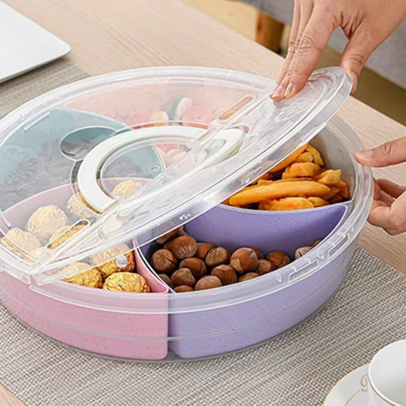 Circle Fruit & Snack Tray with Lid