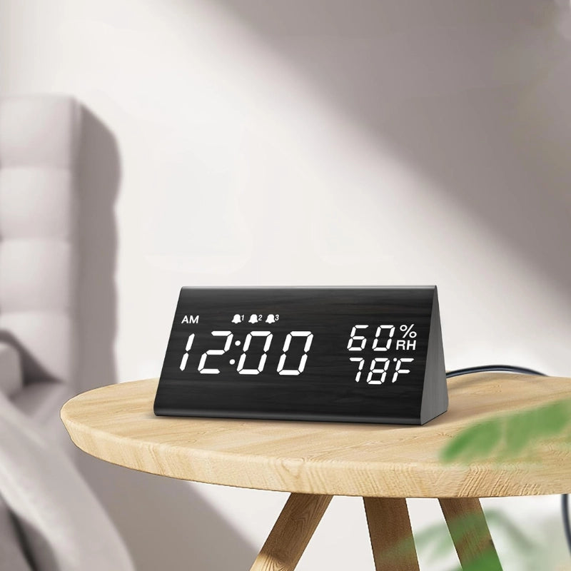 Wooden LED Digital Alarm Clock