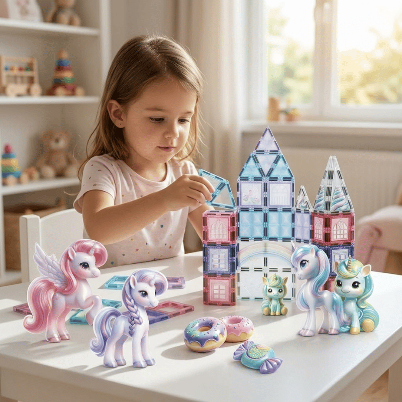 Magnetic Unicorn Castle Building Set