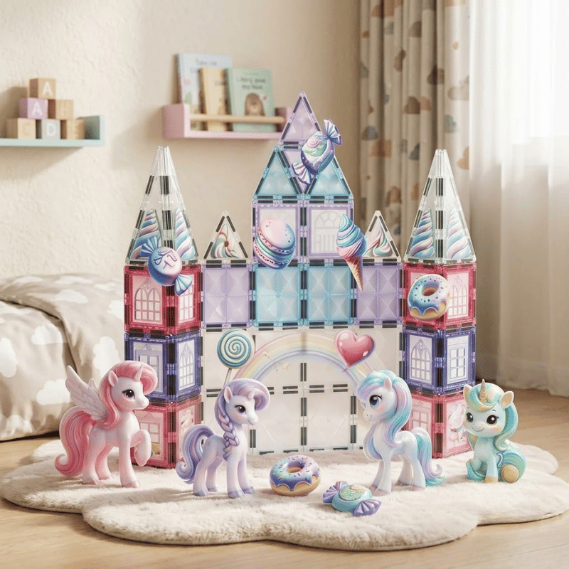 Magnetic Unicorn Castle Building Set