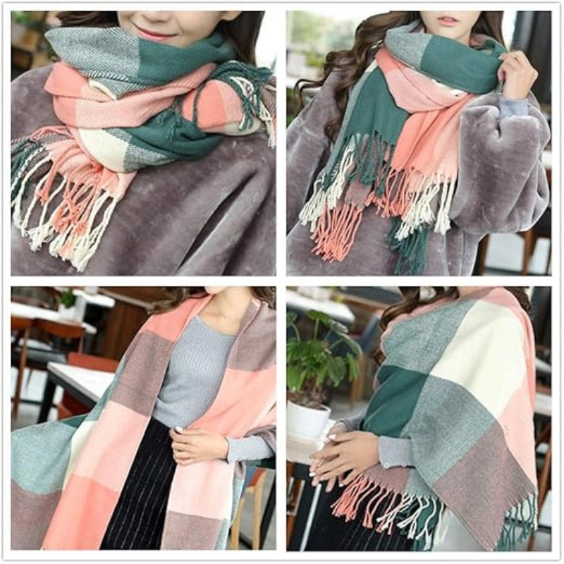 Plaid Winter Blanket Scarf