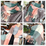 Plaid Winter Blanket Scarf