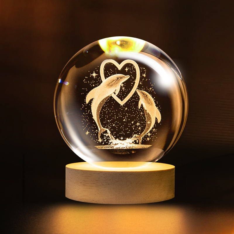 Dolphin Crystal Ball Lamp
